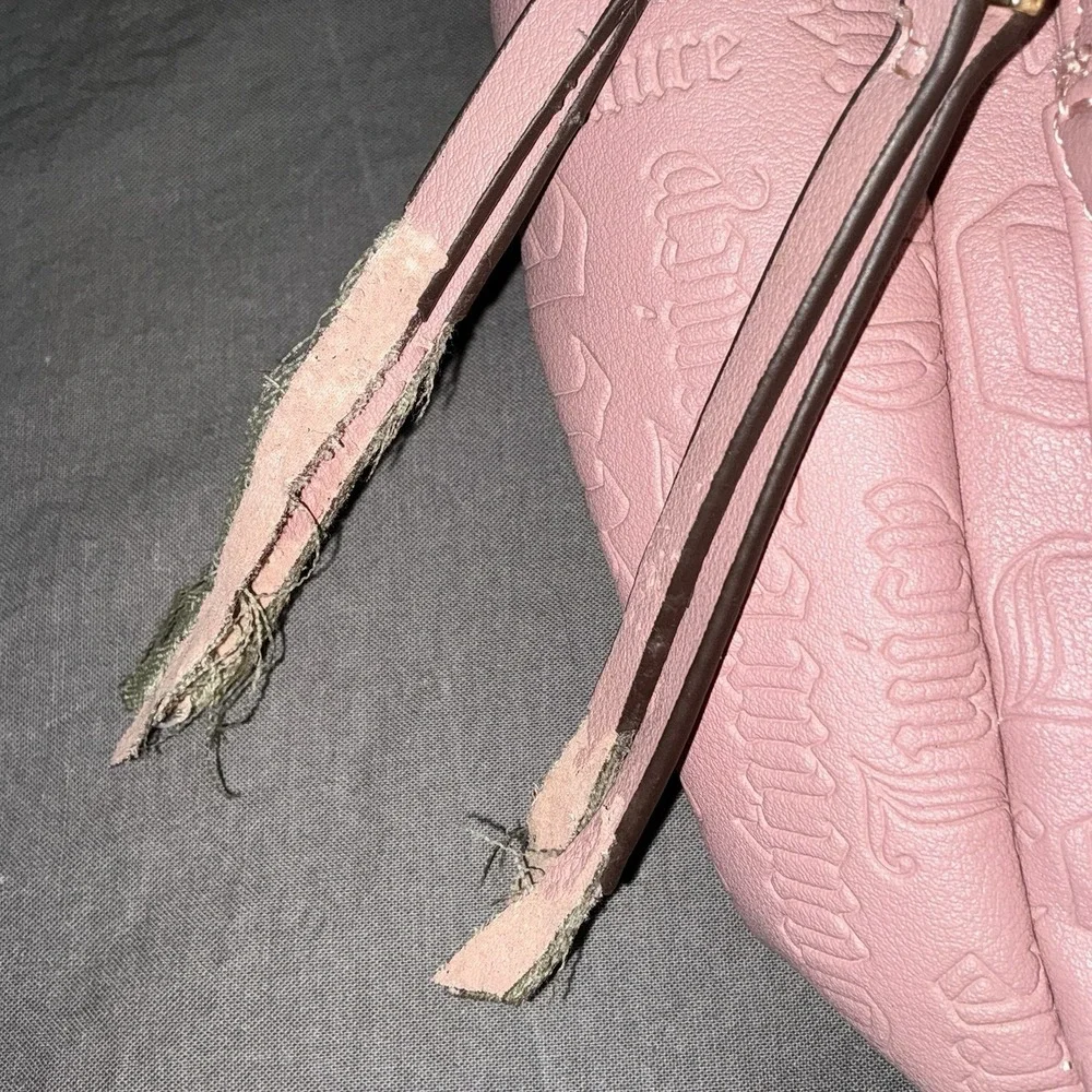 Juicy Couture Backpack Pink Embossed Logo Handbag School Work Lightweight